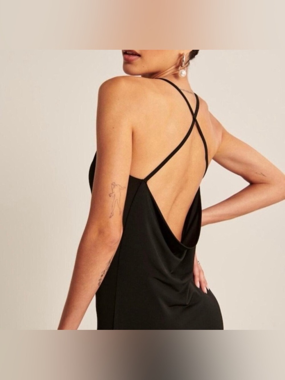 Abercrombie & Fitch Cowl Neck Strappy Midi Slip Dress size Small Petite - Picture 2 of 4